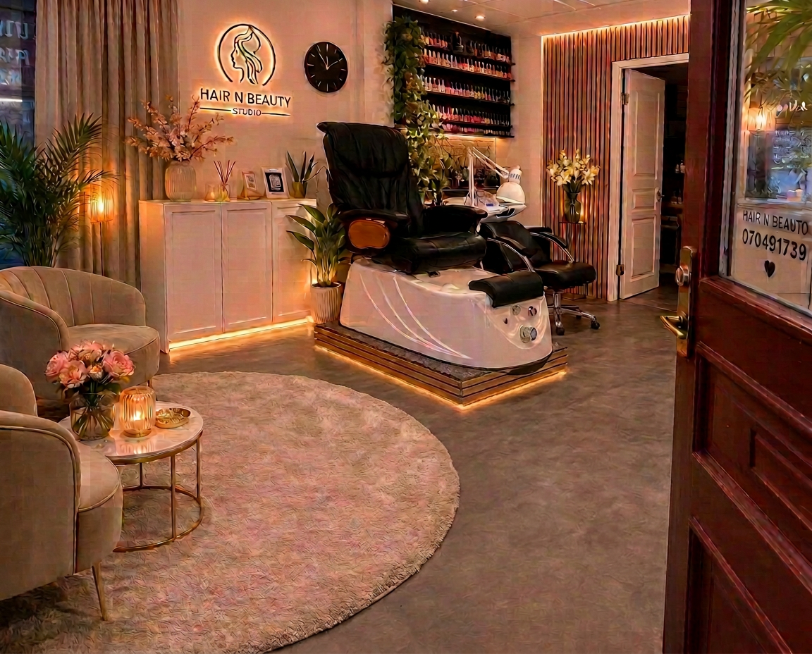 Interiör från Glenda's Hair n Beauty Studio i Haga, Göteborg